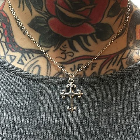 Small Fleur De Lis Cross Pendant